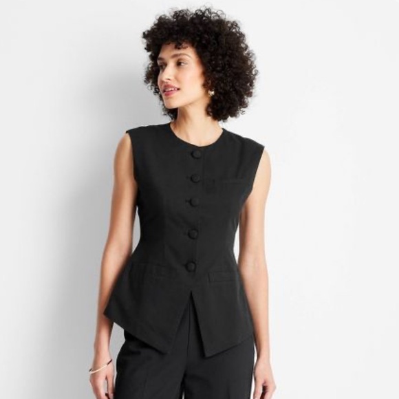 Women's Sleeveless Button-Front Waistcoat - Future Collective™ with Jenee Naylor - Picture 1 of 3